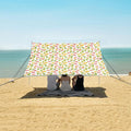 ALAZA Tulip Flower Floral Beach Tent Sun Shelter UPF50+ Protection Beach Shade Canopy w/ 4 Sandbags for Outdoor Camping Fishing Backyard Fun Picnic 10x9 ft