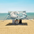 ALAZA Ice Dragon Beach Tent Sun Shelter UPF50+ Protection Beach Shade Canopy w/ 4 Sandbags for Outdoor Camping Fishing Backyard Fun Picnic 10x9 ft