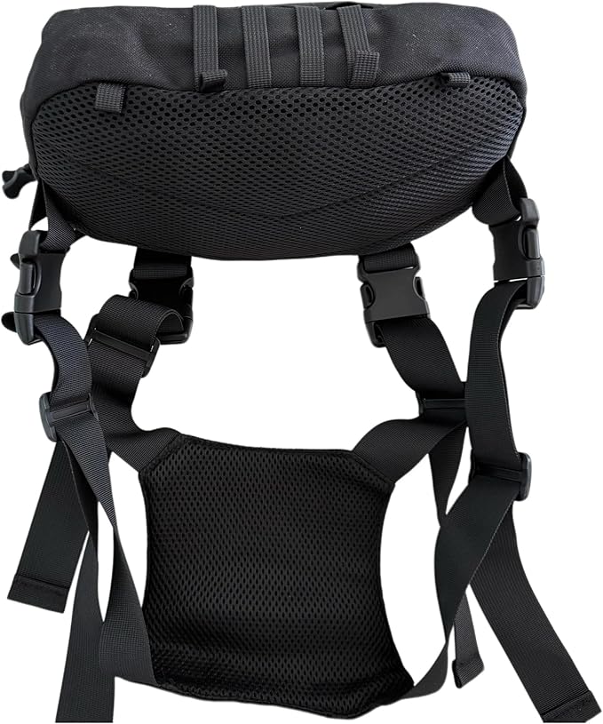 Genérico Compatible For Tactical Chest Pack Webbing System Adjustable Straps Zipper Closure Breathable(Black color)