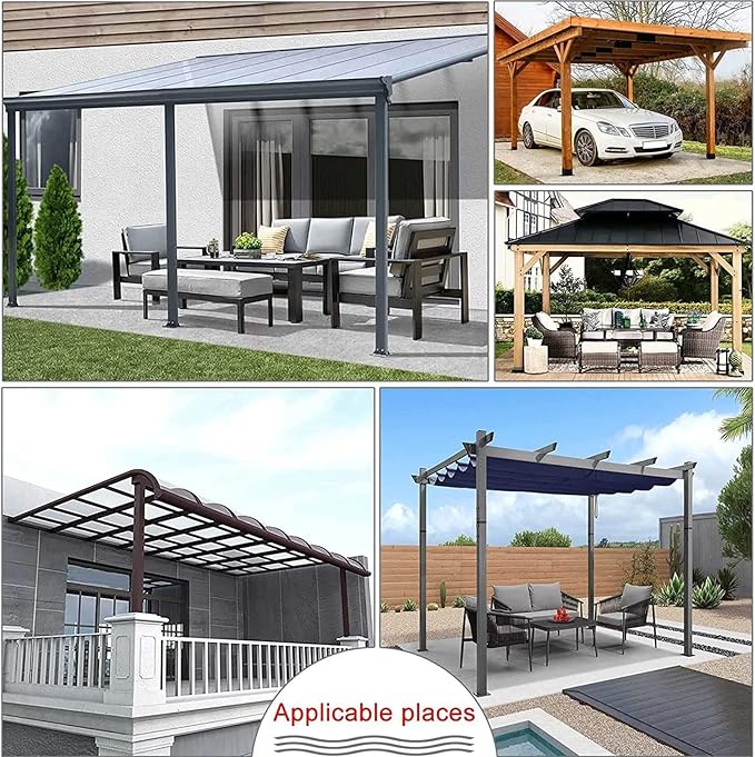 Outdoor Clear Waterproof Tarpaulin Curtains Weatherproof PVC Tarpaulin with Zipper Pergola Patio Porch Gazebo Transparent Side Panels with Grommets Customizable