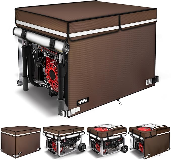 2025 Upgrade 900D+210D Heavy Duty Thicken Fabric. GUYISS Generator Covers While Running. 32L×24W×24H Top Can Be Opened for Refueling Compatible with 4500W-10000W Frame Generator Coffee.