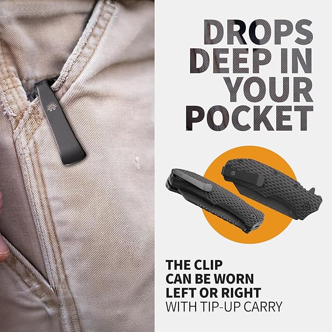 Off-Grid Knives - Rapid Fire Viper Assisted Tanto Blade Hard Use Build Tactical Camping &amp Survival EDC Cryo D2 Steel Blackwash G10 Scales Deep Pocket Carry (Blackout)