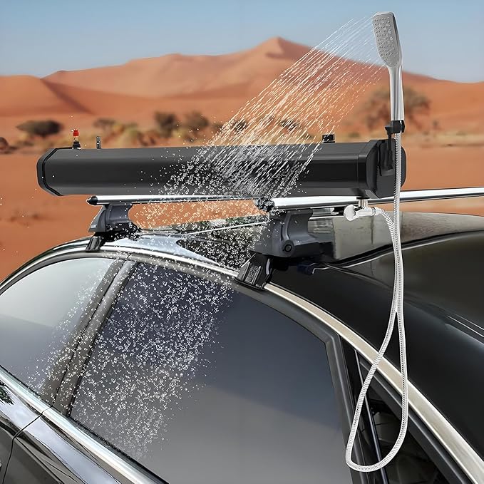 Upgraded Pressurized Water Tank for Camping ShowerRoad Shower Overland Water TankClean Travel Solar Large Capacityfor Hiking Car Wash Beach Vacation 30L/7.93Gal