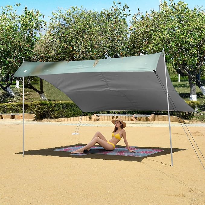 ALAZA French Bulldog Dog Cute Dog Dressed Up Beach Tent Sun Shelter Portable Canopy Sunshade for Outdoor Camping Picnics Backyard Fun 10x9 ft