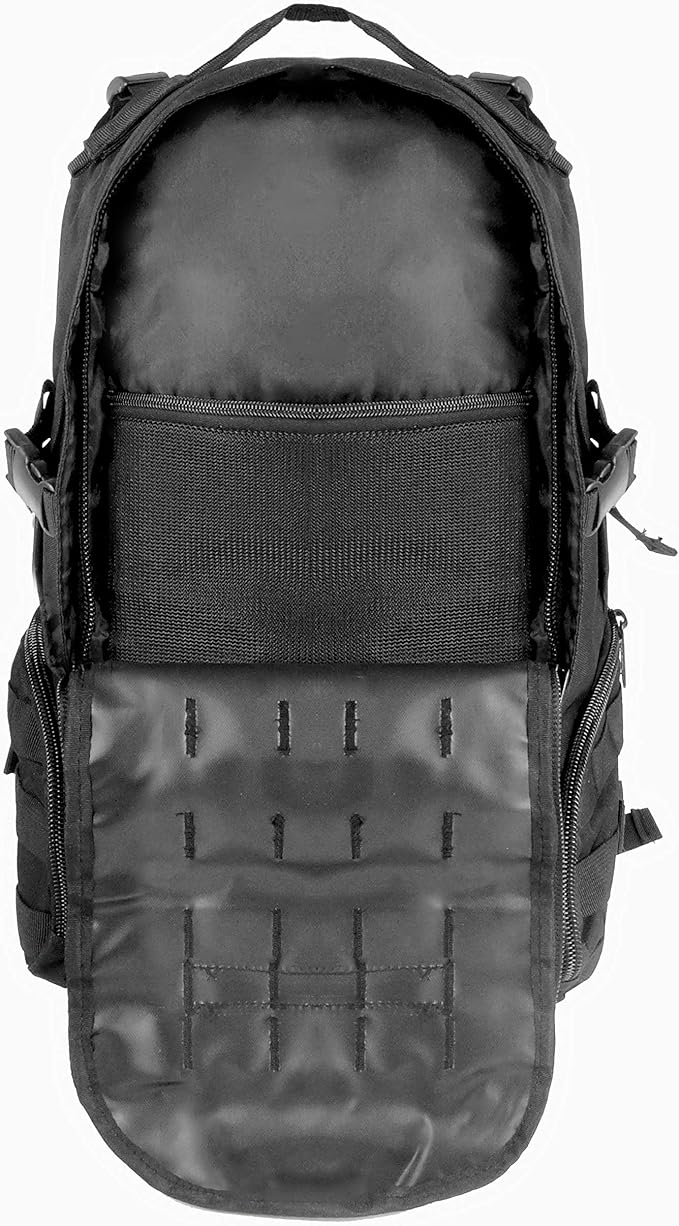 All_Fine Heavy Duty Tactical Travel Backpack Student Laptop Bookbag Durable Quality Military Molle Army Pack Outdoor Hiking Camping Traveling Rucksack Black Medium