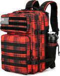 Lovelinks21 25L Tactical Backpack for Men and Women Military Backpack Small Assault Pack Molle Backpack Bug Out Bag Travel Rucksack Daypack (Red Plaid)