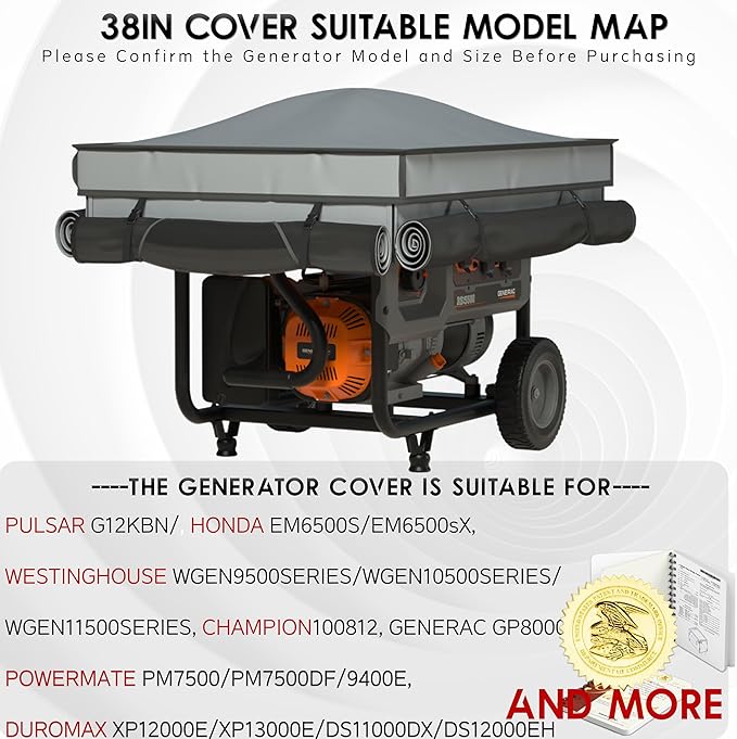Generator Tent Cover with BracketGenerator Covers While RunningRooftop DesignNo Water Accumulation100% Waterproof Heavy Duty Tarps Generator Tent38 x28  x27 Gray.