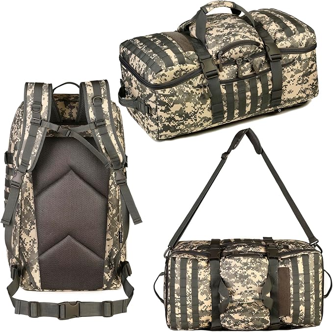 Tactical Hiking Backpack 60L Extra Large Duffle Bag 3 Way Bug Out Molle Survival Rucksack