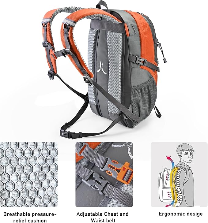 N NEVO RHINO Hiking Backpack 20L Water Resistant Outdoor Day PackLightweight Travel Small Backpack for Men Women