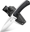 Dream Reach Fixed Blade Knife - D2 Steel Tactical Knife with Ergonomic Full Tang Handle and Kydex Sheath for Outdoor Camping Survival Gift for Men Women Black