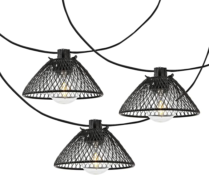 SAFAVIEH Lighting Collection Junia Black 10-Foot LED Outdoor String Lights