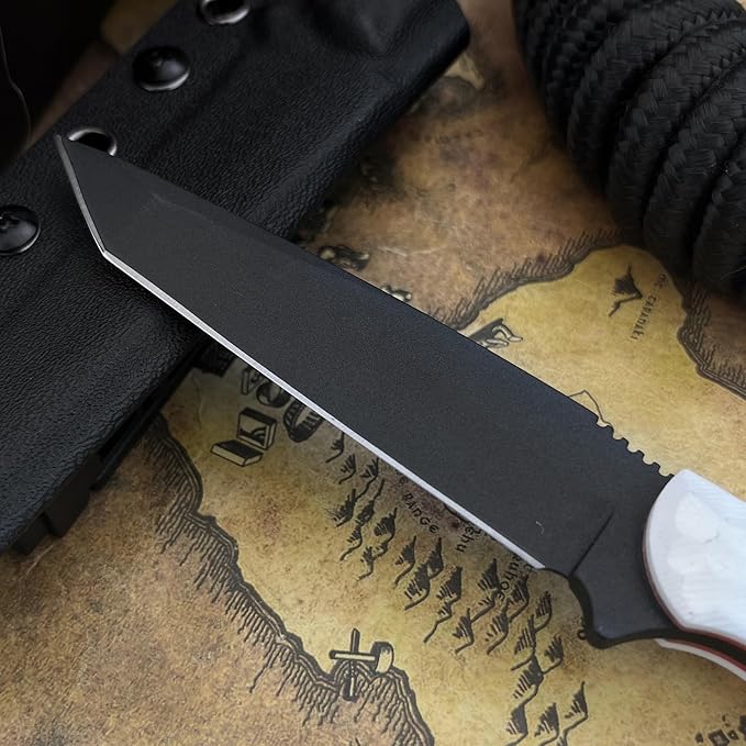 8.15-inch Fixed Blade Knife 8Cr13Mov Steel Blade G10 Protective Handle with Sheath Suitable for Outdoor Camping Fishing Hiking Rock Climbing Tools
