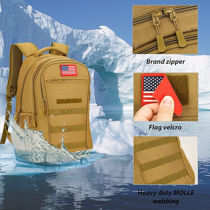 Camo BackpackBoys Backpack for Scool Military40L Army Bookbag Waterproof for Middle Elementary