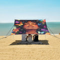 ALAZA Beautiful Black Woman Butterflies Flowers Beach Tent Sun Shelter Portable Canopy Sunshade for Outdoor Camping Picnics Backyard Fun 10x9 ft