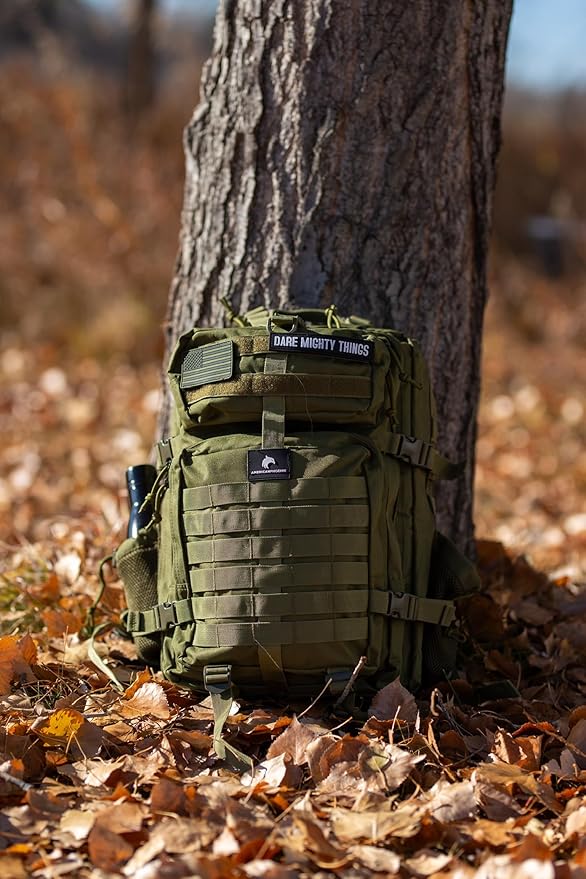 AMERICANPHOENIX 45L Elite Tactical Backpack | 3X Stronger Work &amp Military Backpack | Water Resistant and Heavy Duty | 3 Day MOLLE Bug Out Bag (Olive Green)