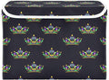 MNSRUU Containers Baskets with Lids Mardi Gras Crown Pattern Fabric Foldable Storage Bins Organizer with Lid Collapsible Storage Boxes for Home Bedroom Closet Office