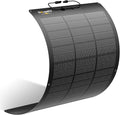 BougeRV Upgrade Arch 100W N-Type Fiberglass Flexible Solar Panel 24 Volts 16BB Mono Cell 25% High-Efficiency 270° Lightweight Compact for RV Boat Marine Camping Home Curve Surface Black