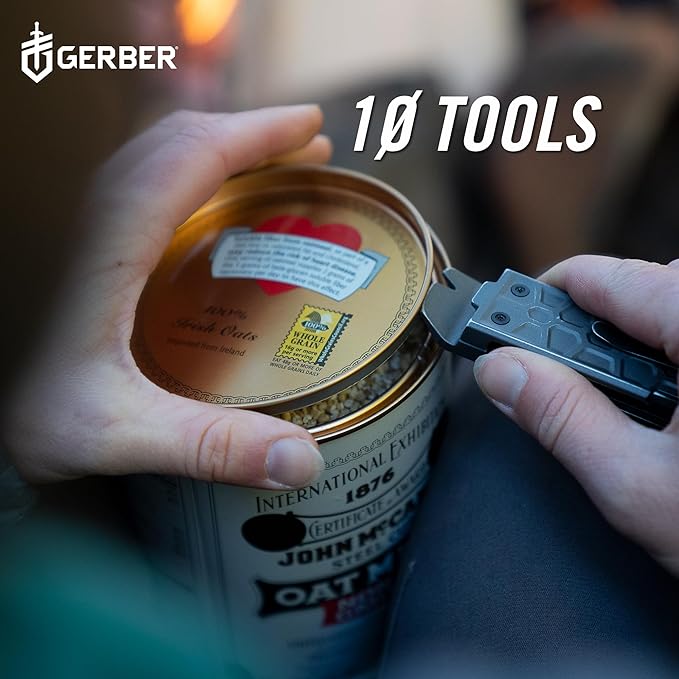 Gerber Gear Lockdown Pry 10-in-1 Multitool EDC Pocket Knife with Pry Bar for Survival Hunting and Fishing Gifts for Men