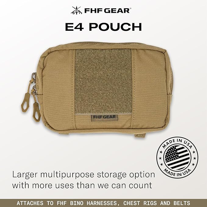 FHF Gear E4 Pouch – Large Multipurpose MOLLE Storage Pouch with Dual Zippers for Chest Rigs Hip Belts &amp Outdoor Gear