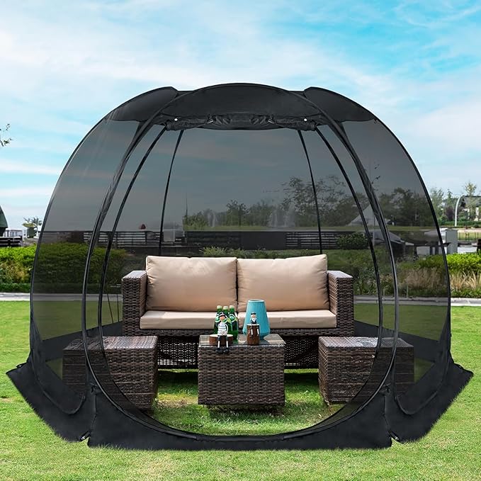 Alvantor Pop Up Screen House Gazebo with Mosquito Netting Instant UV Resistant Sun Shelter for Patio &amp Backyard Portable Canopy Tent for 2-10 Person