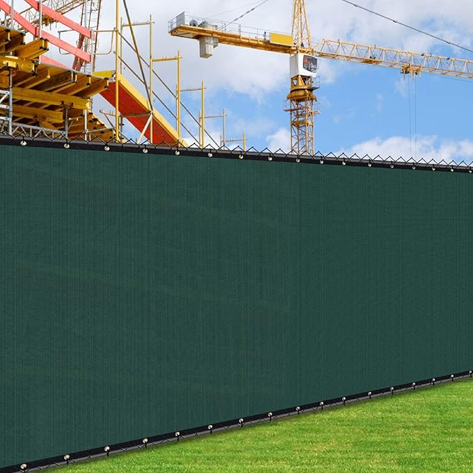 iCover 4x50ft Privacy Screen Fence Outdoor Fencing Panels Garden Windscreen Mesh Shade Sail Net Barrier Include Reinforced Bindings and Brass Grommets Cable Zip Ties Green