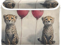 AIXIWAWA Lidded Storage Cube (Cute Cheetah) Fabric Foldable Closet Bins with Flip Lid and Handles Organizer Basket Container 16.5 x 12.6 x 11.8 IN