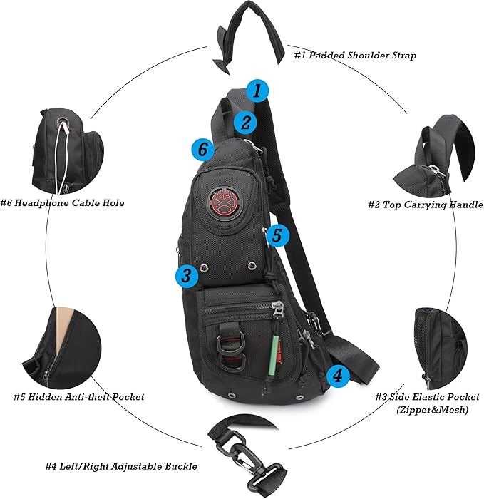 NICGID Sling Backpacks Sling Chest Bag Shoulder Crossbody Bags for Men Women Outdoor Travel | Outdoor Travel