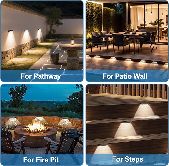 8-Pack 7 Inch LED Hardscape Lighting 5W Low Voltage Step and Retaining Wall Lights 12-24V AC/DC Waterproof Outdoor Landscape Paver Lights 3000K Warm White