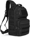 AMHEH 15L 1050D Tactical Sling Bag - Everyday Carry Crossbody Backpack with MOLLE and Concealed Back Pocket Fits 12 Laptop Black