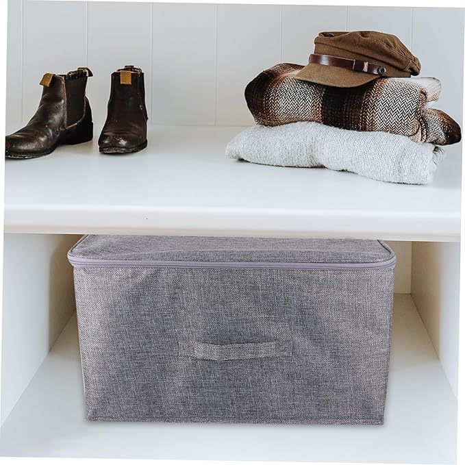 Zerodeko Large Foldable Storage Bin Cloth Storage Organizer with Zip Lid for Home Office and Travel for Organizing Blankets Pillows and Clothing