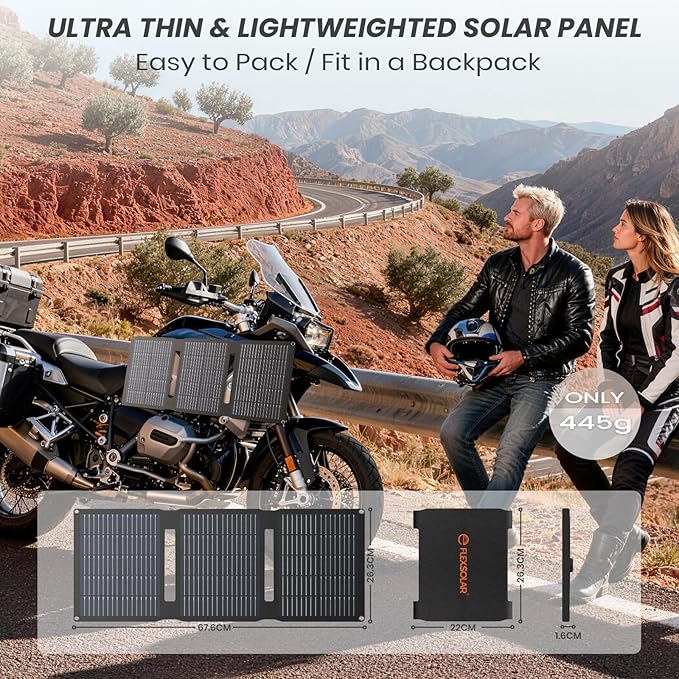 FlexSolar 28W Foldable Solar Panel Trickle Charger Maintainer Kits - 12V DC &amp QC3.0 USB Output with Built-in Controller Includes Cigarette Lighter Alligator Clips O-RingsOBDII Connector