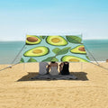 ALAZA Avocado with Leaves Beach Tent Sun Shelter Portable Canopy Sunshade for Outdoor Camping Picnics Backyard Fun 10x9 ft