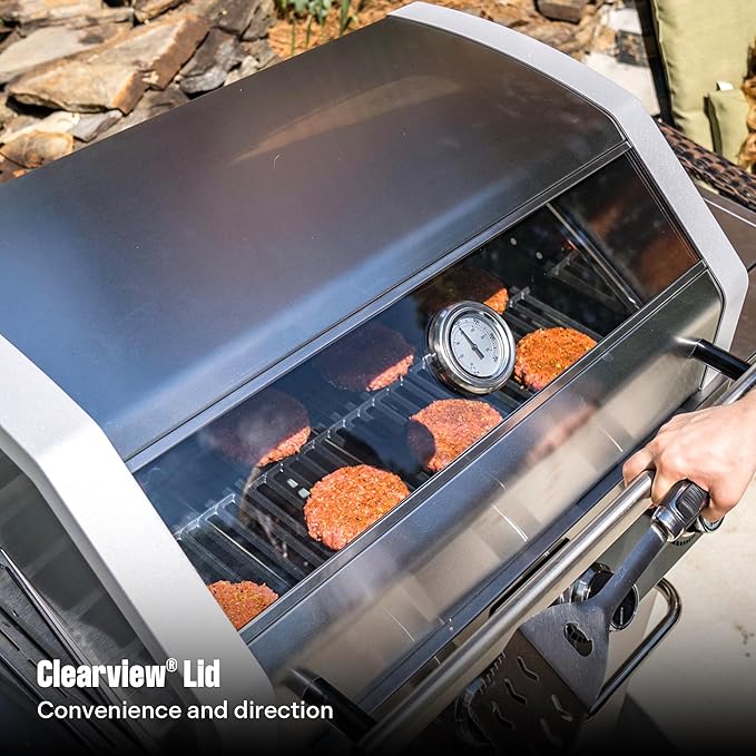 Monument Grills Larger 4-Burner Propane Gas Grills Stainless Steel Cabinet Style with Infrared Side Sear &amp Side Burners with Cooking Plate(2 Items) Outdoor Use