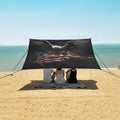 ALAZA USA America Flag Eagle Beach Tent Sun Shelter UPF50+ Protection Beach Shade Canopy w/ 4 Sandbags for Outdoor Camping Fishing Backyard Fun Picnic 10x9 ft