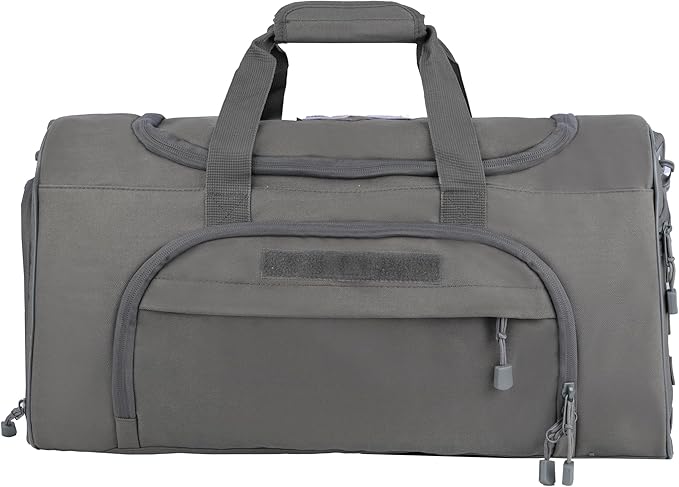 Military Tactical Outdoor Gym Bag Small Duffel Bag with Shoes Compartment for Sports Travel Camping Hunting (B-Grey)