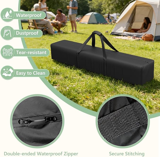 COSHNIBI Hammock Storage BagWaterproof Heavy Duty Hammock Cover Portable Hammocks Stand Carrying Bag with Zipper Closure- 62''L x 10''W x 10''HBlack