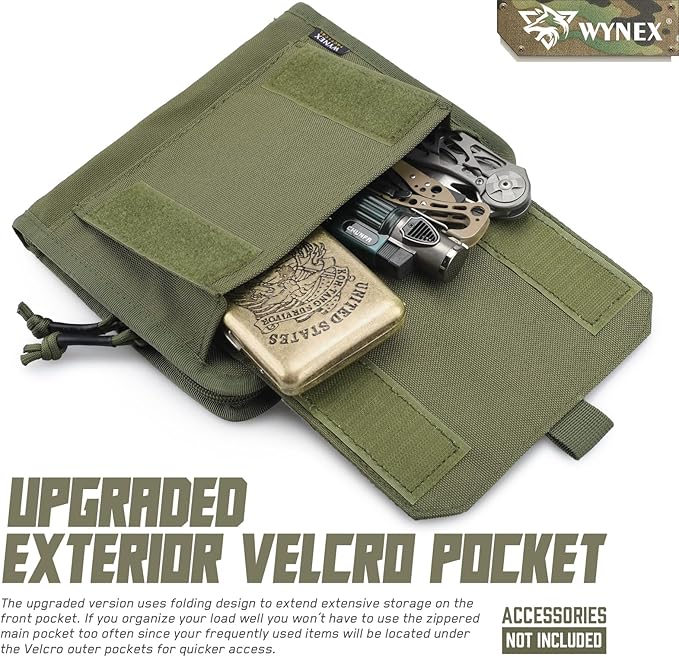 WYNEX Tactical Folding Admin Pouch Molle Tool Bag Utility Organizer EDC Medical Bag Modular Pouches Tactical Attachment Admin Pouch
