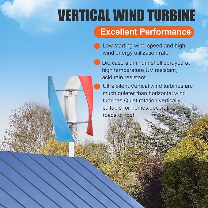 3000W Wind Turbine Generator Kit12V/24V Vertical Axis Wind TurbineMaglevs Winds Generator With ControllerQuiet 3 Leaves Small Household Windmill For Boats Terraces Cabins HomeIndustrial Energy