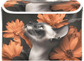 AIXIWAWA Lidded Storage Cube (Floral Cats) Fabric Foldable Closet Bins with Flip Lid and Handles Organizer Basket Container 16.5 x 12.6 x 11.8 IN