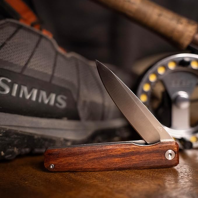 OUTDOOR EDGE Peleus 3.3 EDC Folding Knife – Corrosion-Resistant Clip-Point Blade with Reinforced Tip Slim Rosewood Handle &amp Liner Lock Lightweight Pocket Knife for Men &amp Women