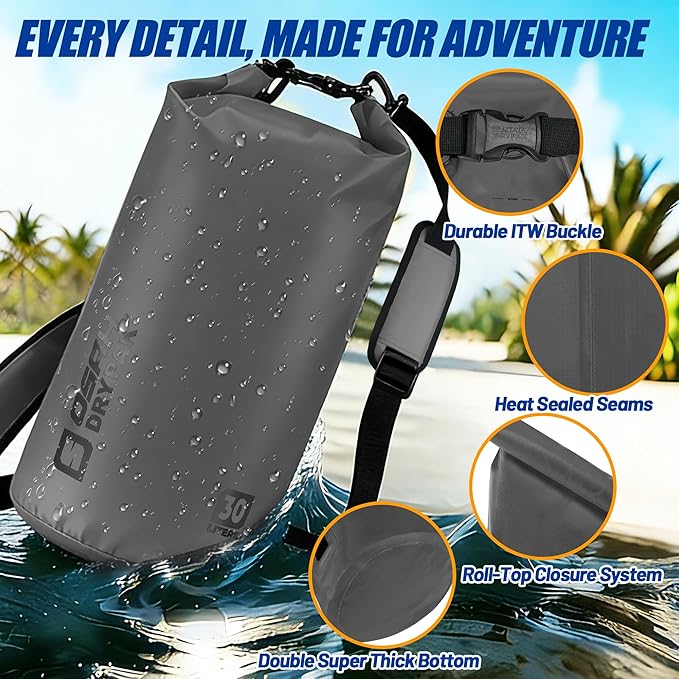 Waterproof Dry Bag 5L/10L/20L/30L/40L Roll Top Lightweight Storage Backpack with Phone Case for Women &amp Men Floating Waterproof Sack for Travel Swimming Kayaking Paddle Board Camping &amp B