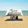 ALAZA Hippo Hippopotamus Bird Beach Tent Sun Shelter UPF50+ Protection Beach Shade Canopy w/ 4 Sandbags for Outdoor Camping Fishing Backyard Fun Picnic 10x9 ft