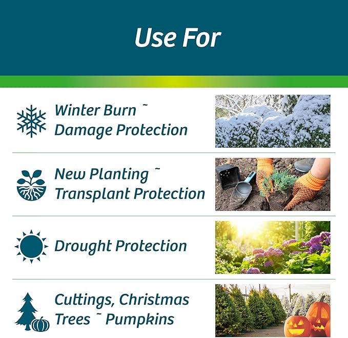 Wilt-Pruf® Concentrate | Protect Against Winter Damage Drought and Stress | Just Spray &amp Let Dry | Locks in Moisture w/Clear Foliar Film | Professional-Grade &amp Trusted | Replaces Burlap | (1