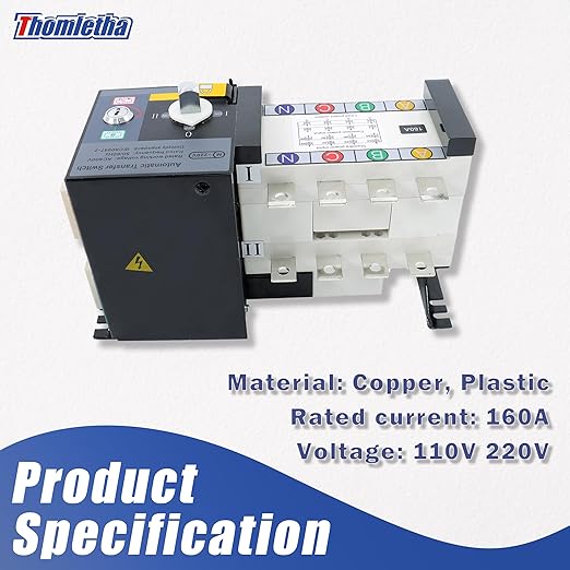 4P 160A Industrial Automatic Transmission Switch ATS AC Generator Set 110V 220V Dual Power Switching Switch