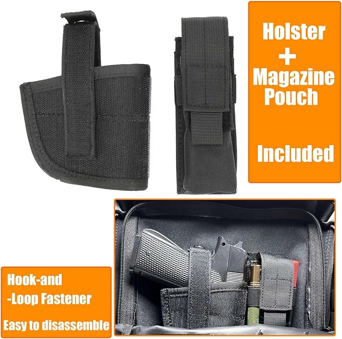 Tactical Backpack for Men Military Backpacks with Gun Holster Bug Out Bag 3 Day Assault Pack Large Molle Gun Backpack Pistol Bag of Handgun Black Camo