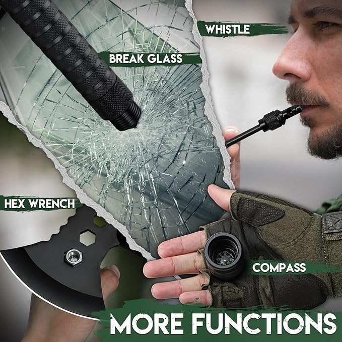 Freelander Tactical Axe Sharp Tomahawk with Sheath Durable Survival Hatchet for Emergency Hiking and Camping for Men Women