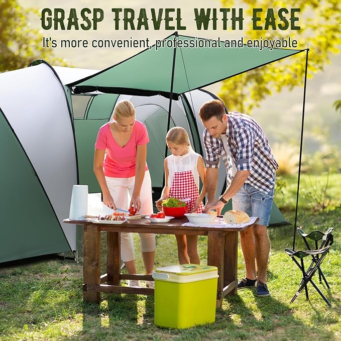 Camping Tent for 2/4/6 Person Dome Waterproof Double Layer Family Tents Easy Setup for Hiking Backpacking Picnic