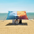 ALAZA Ice Fire Wolf Beach Tent Sun Shelter Portable Canopy Sunshade for Outdoor Camping Picnics Backyard Fun 10x9 ft