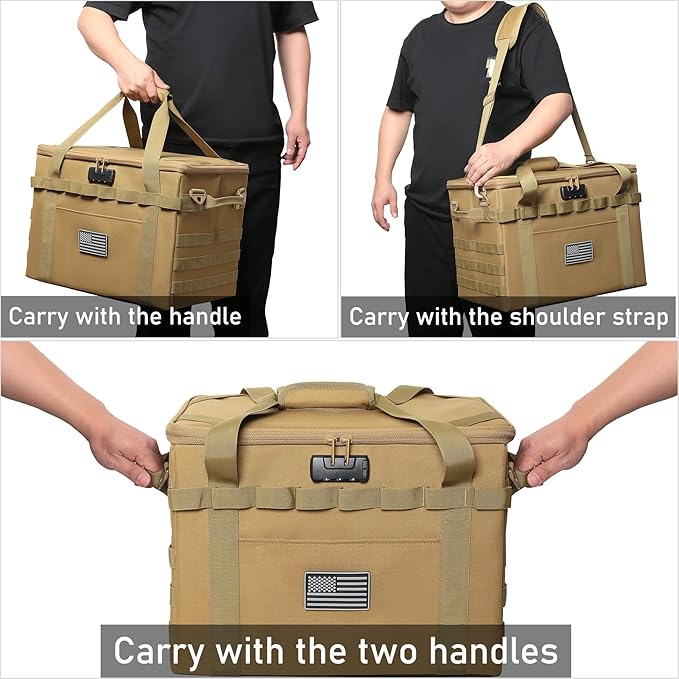 Tactical Sling Backpack and 38L Camping Storage Bag with Combination Lock