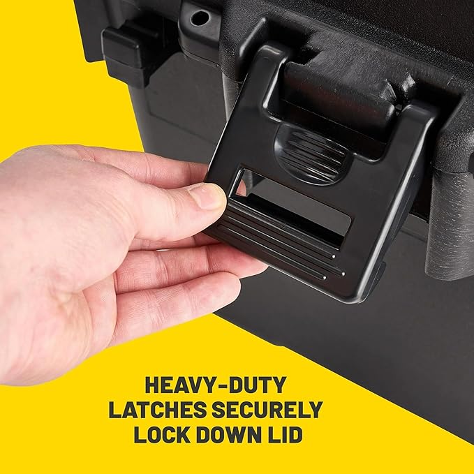 Heavy-Duty Storage Trunk 17-Gallon Capacity Lockable Black 30L x 14.25W x 12.75H Inches